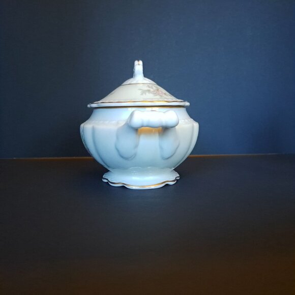 Arcadian Porcelain Fine China Old Rose Sugar Bowl Lidded Floral - Picture 5 of 15